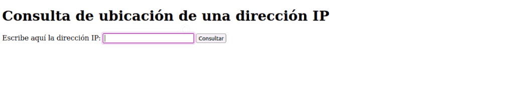 formulario de consulta IP