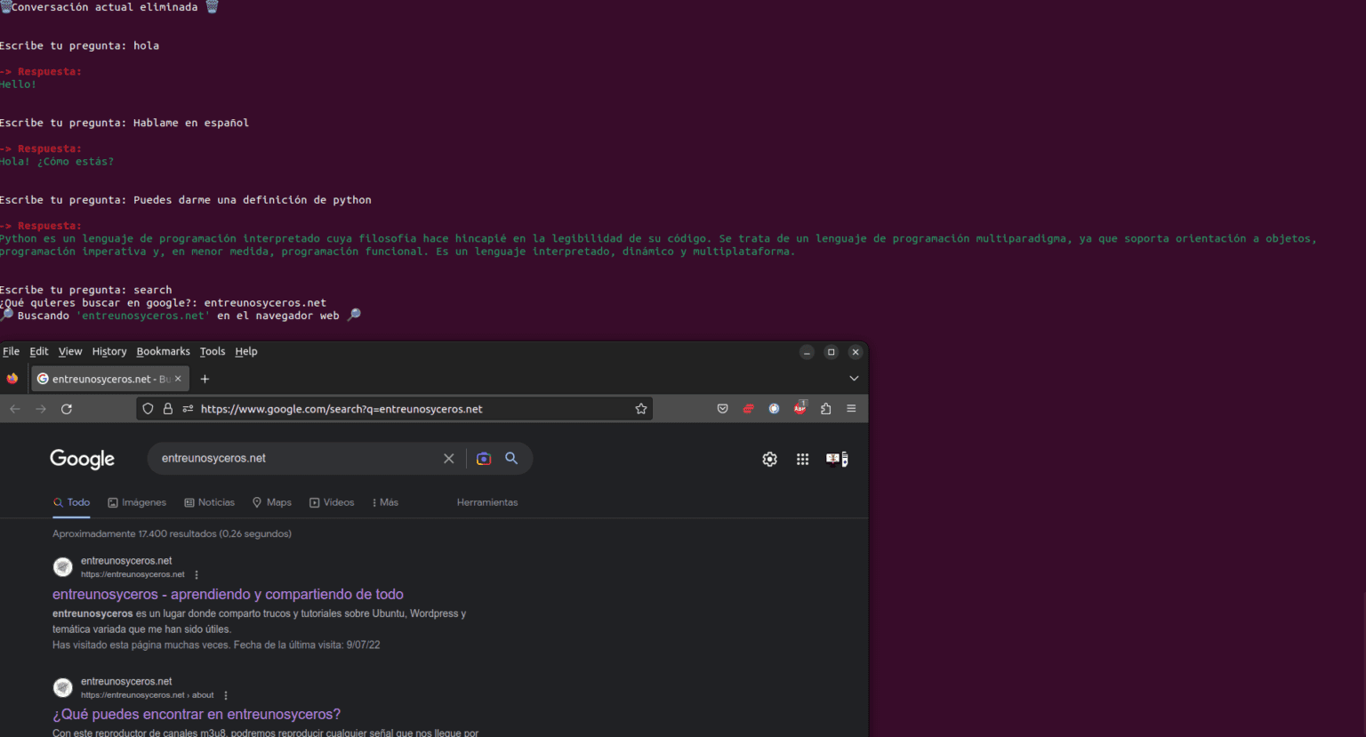 Aplicación Python para utilizar ChatGPT desde la terminal