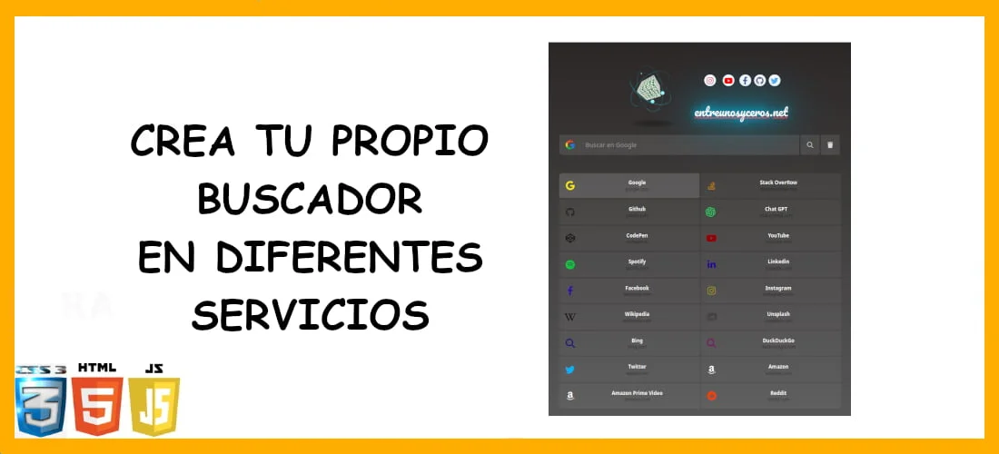 about crea tu propio buscador con JavaScript, Css y html