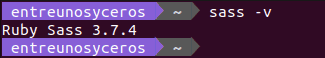 versión de Ruby Sass instalado