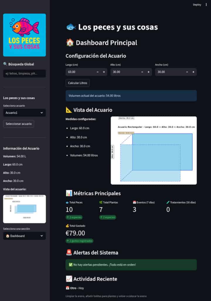 interfaz los peces y sus cosas