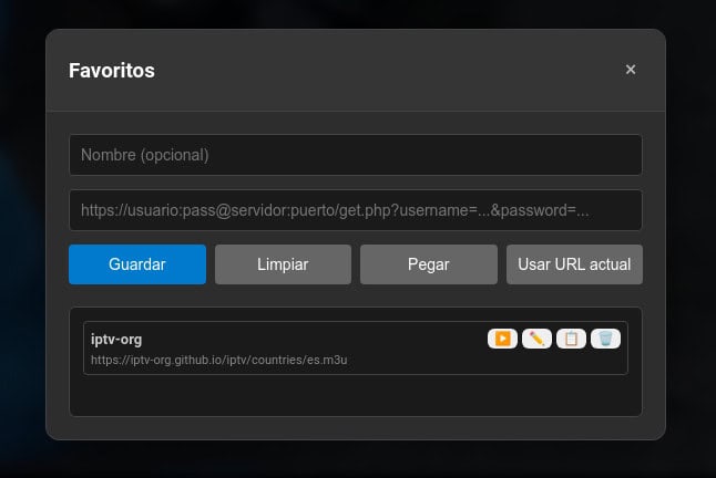 gestión de favoritos en reproduceMelón