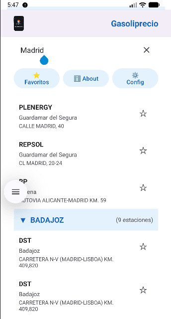 Búsqueda en el listado