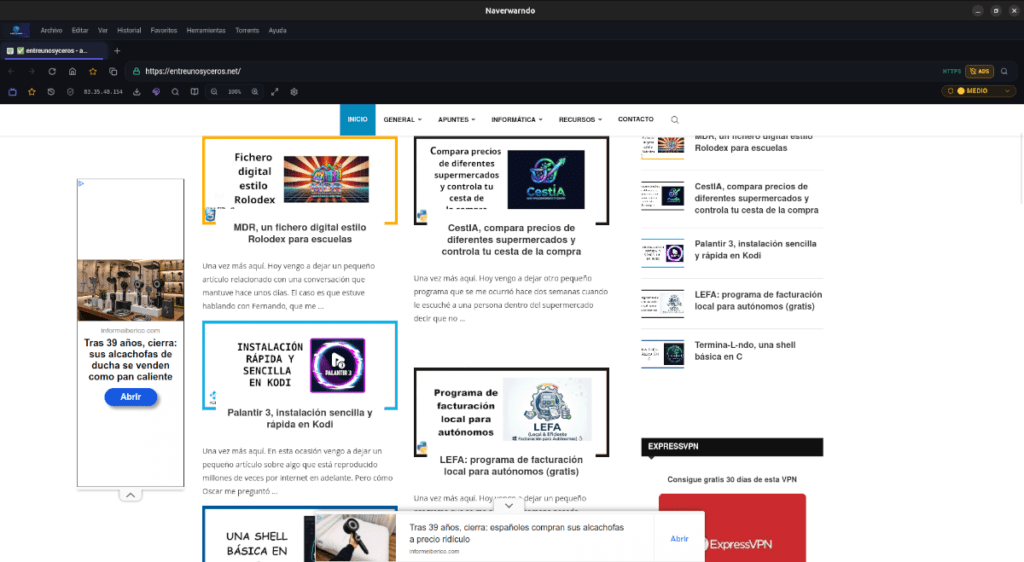 navegador web Navewarndo